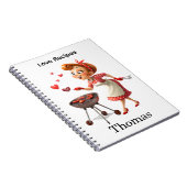 Cooking Love Red Hearts Recipe Spiral Notebook  Notizblock (Rechte Seite)