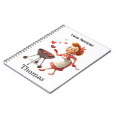 Cooking Love Red Hearts Recipe Spiral Notebook  Notizblock (Linke Seite)