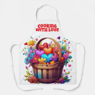 COOKING MIT LIEBE Überdrucken Schürze, Mittel Schürze