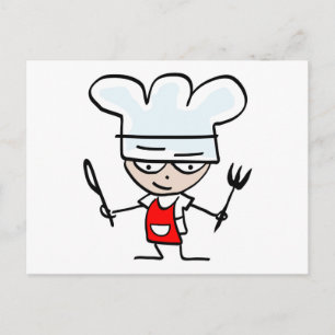 Cooking ohrs with funny cartoon - Humorous design Postkarte