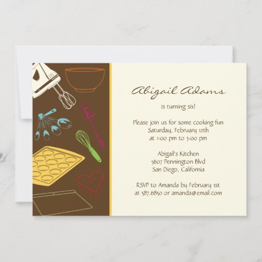 Cooking Party - Einladung zur Geburtstagsparty (Vorderseite)