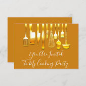 Cooking Party Koch Golden Kitchen Gold Honey Einladung (Vorne/Hinten)