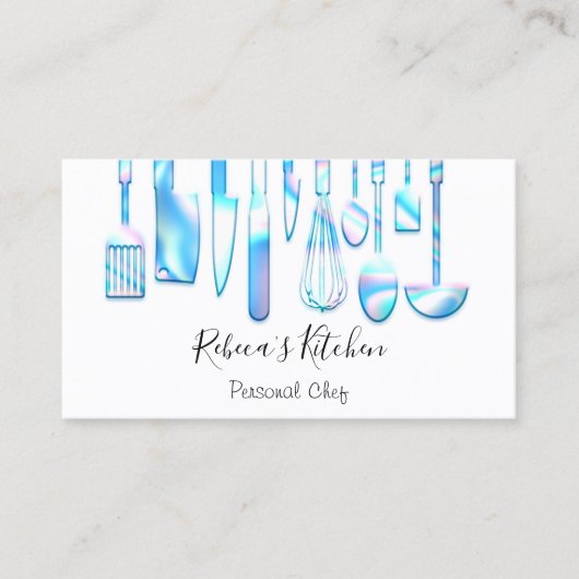 Cooking Personal Koch Restaurant Blue Catering Visitenkarte (Vorderseite)