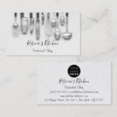 Cooking Personal Koch Restaurant Catering 3D Grau Visitenkarte (Vorne/Hinten)