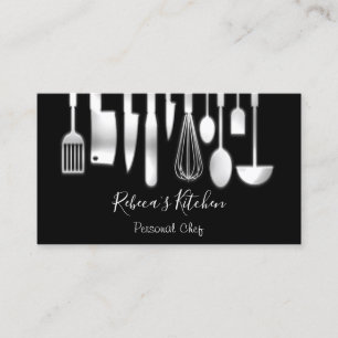 Cooking Personal Koch Restaurant Catering Black Visitenkarte