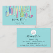 Cooking Personal Koch Restaurant Catering Blue Visitenkarte (Vorne/Hinten)