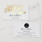 Cooking Personal Koch Restaurant Catering Gold 3D Visitenkarte (Vorne/Hinten)