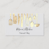 Cooking Personal Koch Restaurant Catering Gold Visitenkarte (Vorderseite)