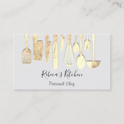 Cooking Personal Koch Restaurant Catering Gold Visitenkarte (Vorderseite)