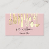 Cooking Personal Koch Restaurant Catering GoldPink Visitenkarte (Vorderseite)