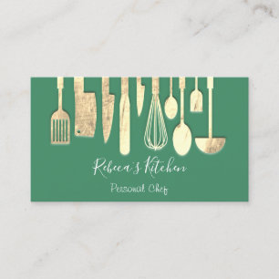 Cooking Personal Koch Restaurant Catering Green Visitenkarte