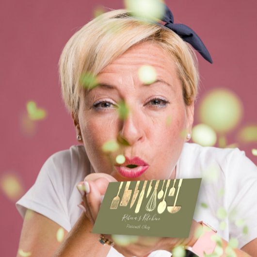 Cooking Personal Koch Restaurant Catering Green Visitenkarte