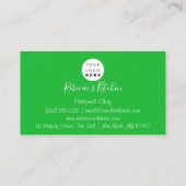 Cooking Personal Koch Restaurant Catering Green Visitenkarte (Rückseite)