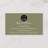 Cooking Personal Koch Restaurant Catering Green Visitenkarte (Rückseite)