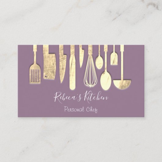 Cooking Personal Koch Restaurant Catering Violet Visitenkarte (Vorderseite)