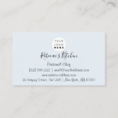 Cooking Personal Koch Restaurant Modernes Catering Visitenkarte (Rückseite)