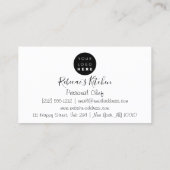 Cooking Personal Koch Restaurant Visitenkarte (Rückseite)