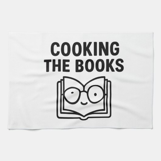 Cooking the Books - Funny Accounting Pun Geschirrtuch (Horizontal)