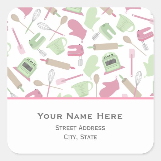 Cooking Themed Address Sticker (Vorderseite)