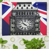 Cooking UK & British Flag, Big Ben London, Koch Geschirrtuch (Gefaltet)