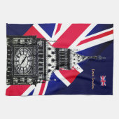 Cooking UK & British Flag, Big Ben London, Koch Geschirrtuch (Horizontal)