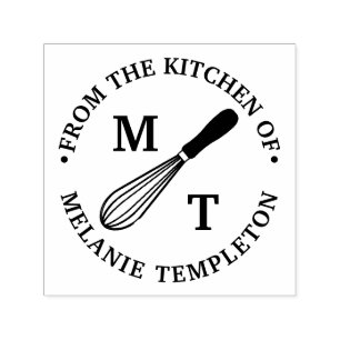Cooking Whisk "From the kitchen" Name Monogram Permastempel