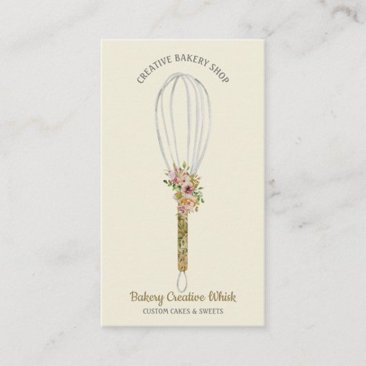 Cooking Whisk Logo beige hellgelb Visitenkarte (Vorderseite)