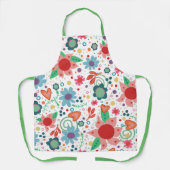 Cooking White Floral Inspirivity Niedliche Schürze (Vorderseite)