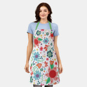 Cooking White Floral Inspirivity Niedliche Schürze (Getragen)