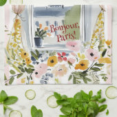 Cooking with a view of the Eiffel Tower Geschirrtuch (Gefaltet)