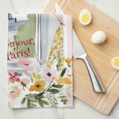 Cooking with a view of the Eiffel Tower Geschirrtuch (Viertel Falte)