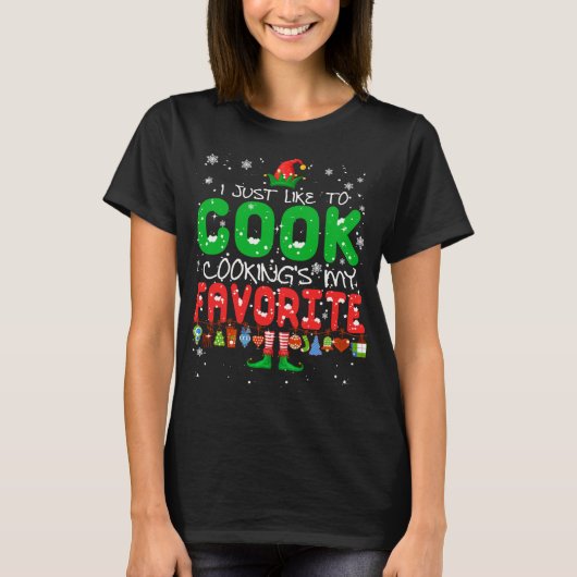 Cooking's My Favorite Funny ELF Lunch Lady Koch Lo T-Shirt (Vorderseite)