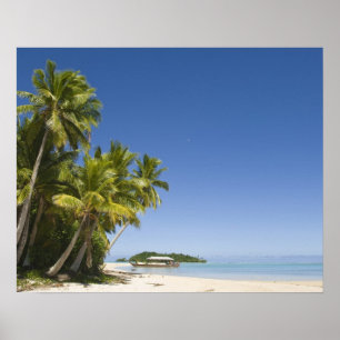 Cookinseln, Aitutaki. Polynesische Kanutour nach Poster