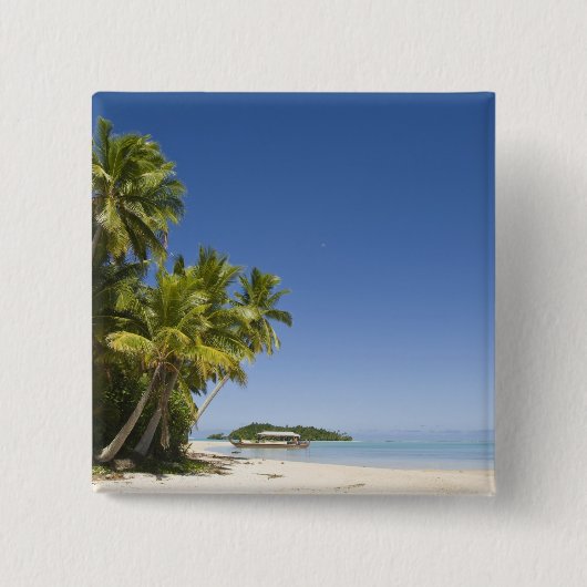 Cookinseln, Aitutaki. Polynesischer Kanu Button (Vorderseite)