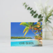 Cookinseln, tropische Palmen, Postkarte (Stehend Vorderseite)