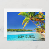 Cookinseln, tropische Palmen, Postkarte (Vorne/Hinten)