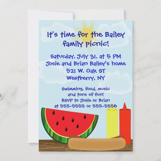 Cookout-Einladung im Freien- doppelseitig Einladung (Vorderseite)