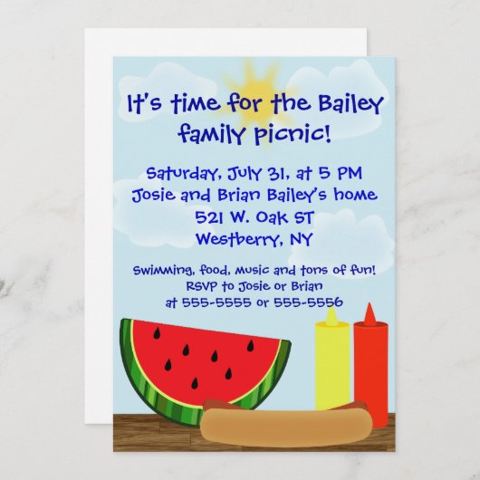 Cookout-Einladung im Freien Einladung (Vorne/Hinten)