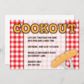 Cookout GRILLEN-Party Einladung mit Hotdog (Vorne/Hinten)