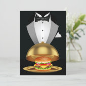 Cookout GRILLEN Tuxedo Hamburger Einladung (Stehend Vorderseite)