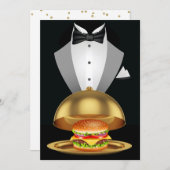 Cookout GRILLEN Tuxedo Hamburger Einladung (Vorne/Hinten)