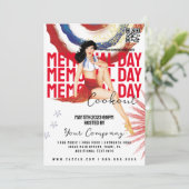 COOKOUT Memorial Day Event Giro Patriotische Flyer Einladung (Stehend Vorderseite)