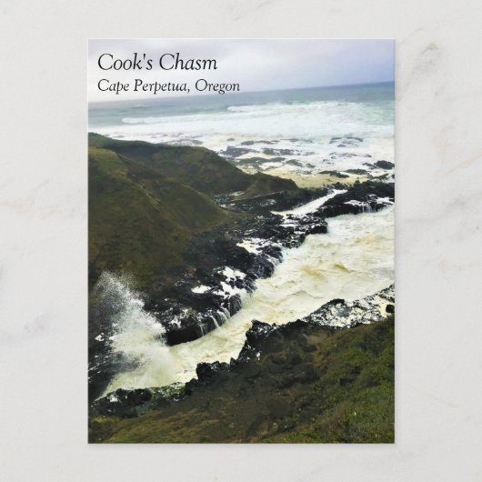 Cook's Chasm, Cape Perpetua, Oregon Coast Postcard Postkarte (Vorderseite)