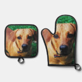 Cooks Gift Ideale Personalisiertes Foto Ofenhandschuh & Topflappen-Set (Vorderseite)