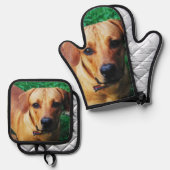 Cooks Gift Ideale Personalisiertes Foto Ofenhandschuh & Topflappen-Set (Vorderseite/Rückseite)