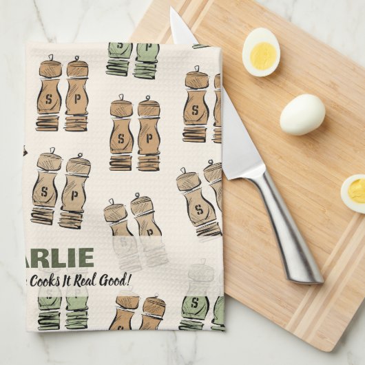 Cooks It Good Personalized  Geschirrtuch (Viertel Falte)