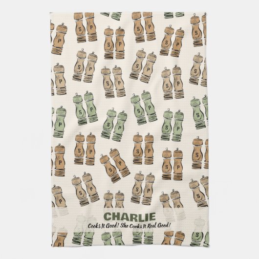 Cooks It Good Personalized  Geschirrtuch (Vertikal)