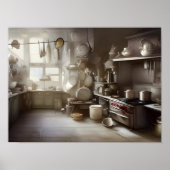 Cook's Kitchen Scene Digital Art Poster (Vorne)