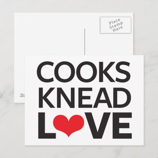 Cooks Knead Liebe Postkarte (Vorne/Hinten)