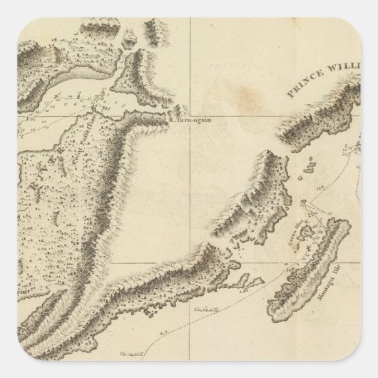 Cooks River, Alaska Quadratischer Aufkleber (Vorderseite)